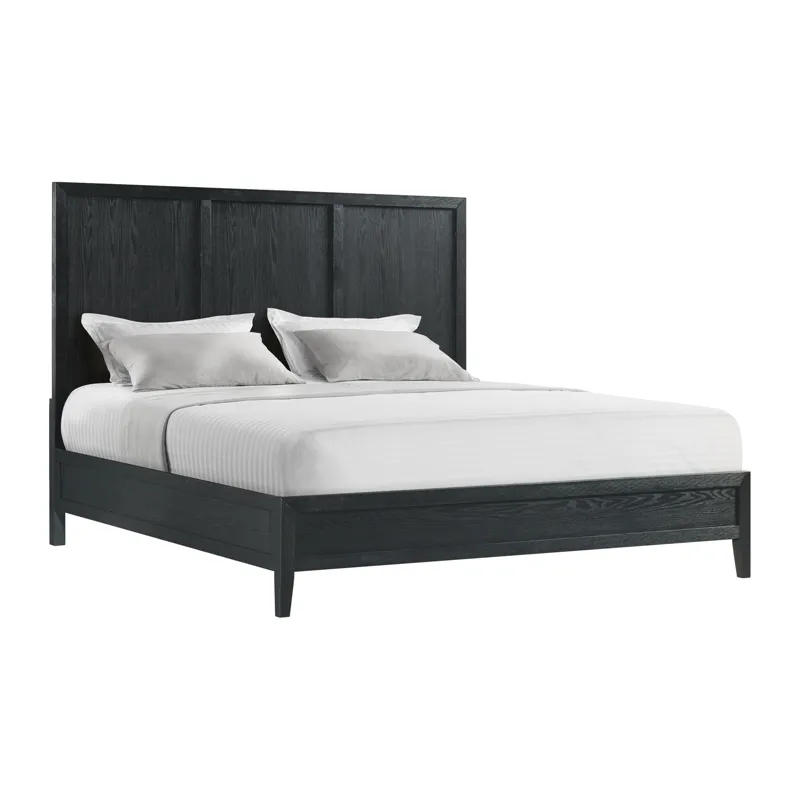 Versailles Contemporary King Bed with Low Footboard in Black