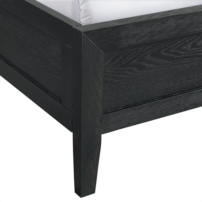 Versailles Contemporary Queen Bed with Low Footboard in Black