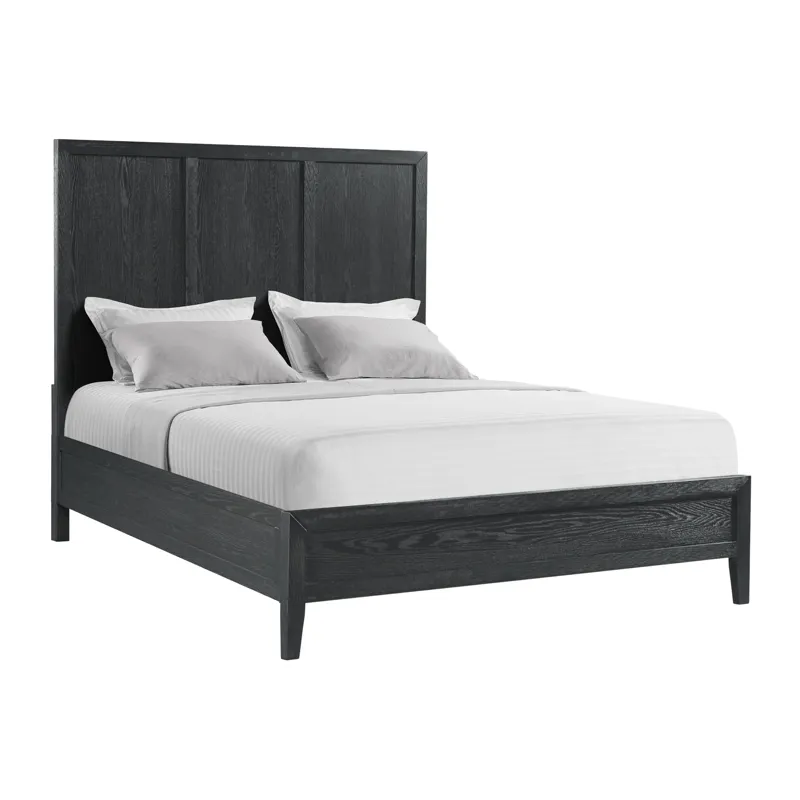 Versailles Contemporary Queen Bed with Low Footboard in Black