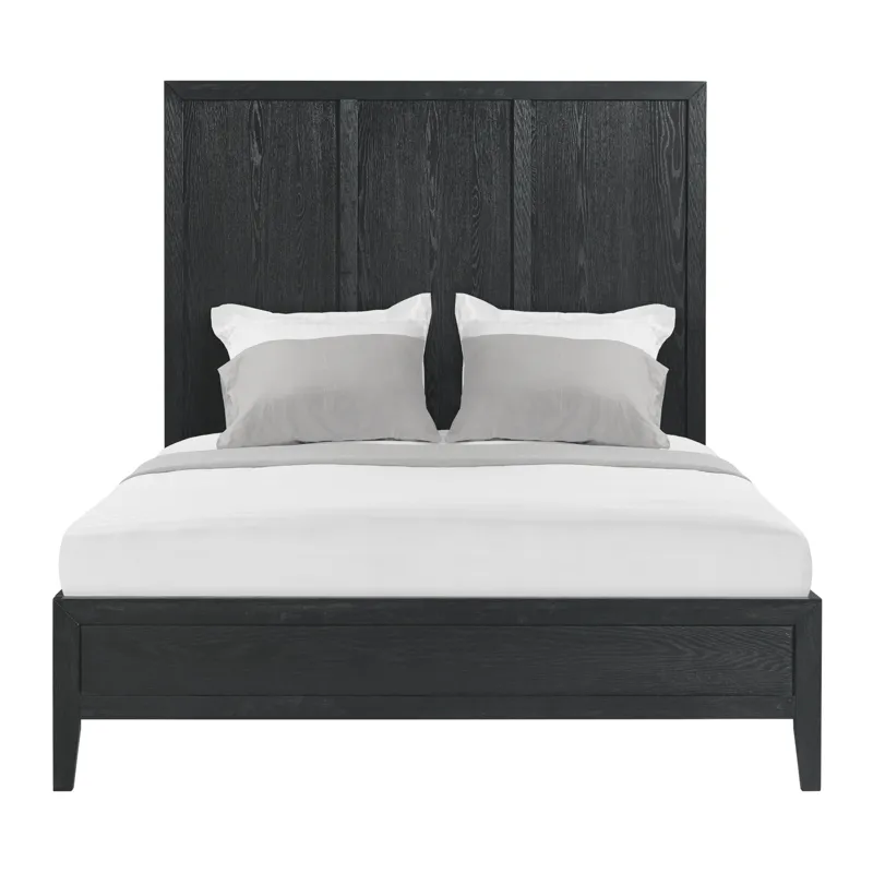 Versailles Contemporary Queen Bed with Low Footboard in Black