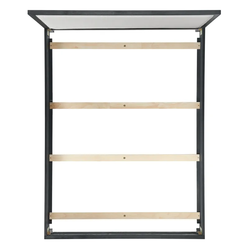 Versailles Contemporary Queen White Fabric Panel Bed with Low Footboard in Black