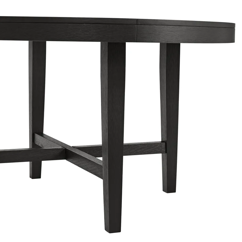 Versailles Contemporary Round Dining Table in Black