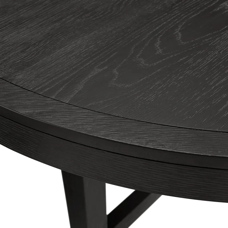Versailles Contemporary Round Dining Table in Black