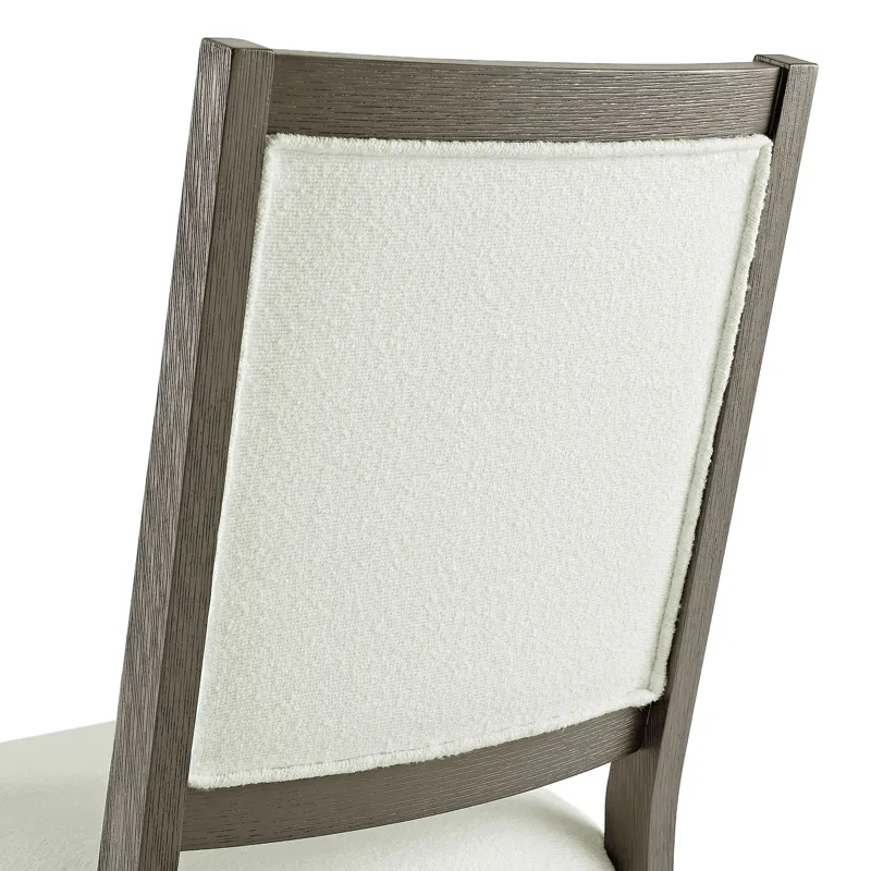 Versailles Contemporary Square Back Dining Chair With Boucle White in Grey