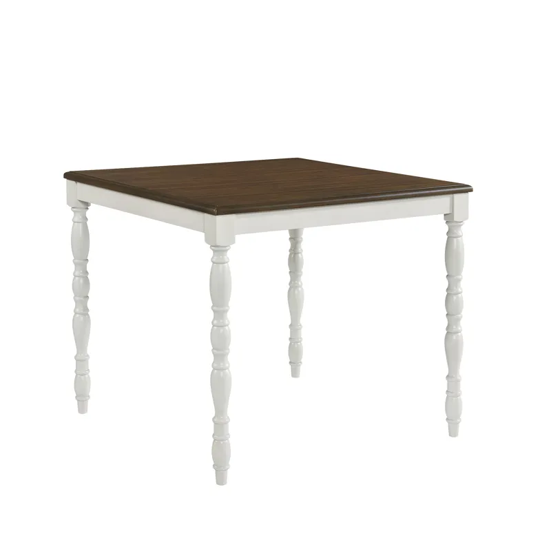 Vesta 5PC Counter Set with Uph Chairs and Brown Top in White