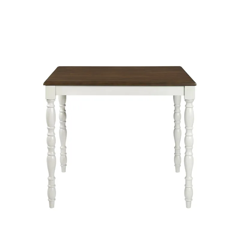 Vesta 5PC Counter Set with Uph Chairs and Brown Top in White