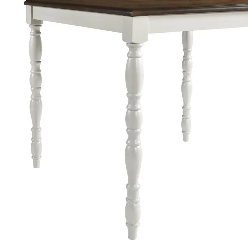 Vesta 5PC Counter Set with Uph Chairs and Brown Top in White