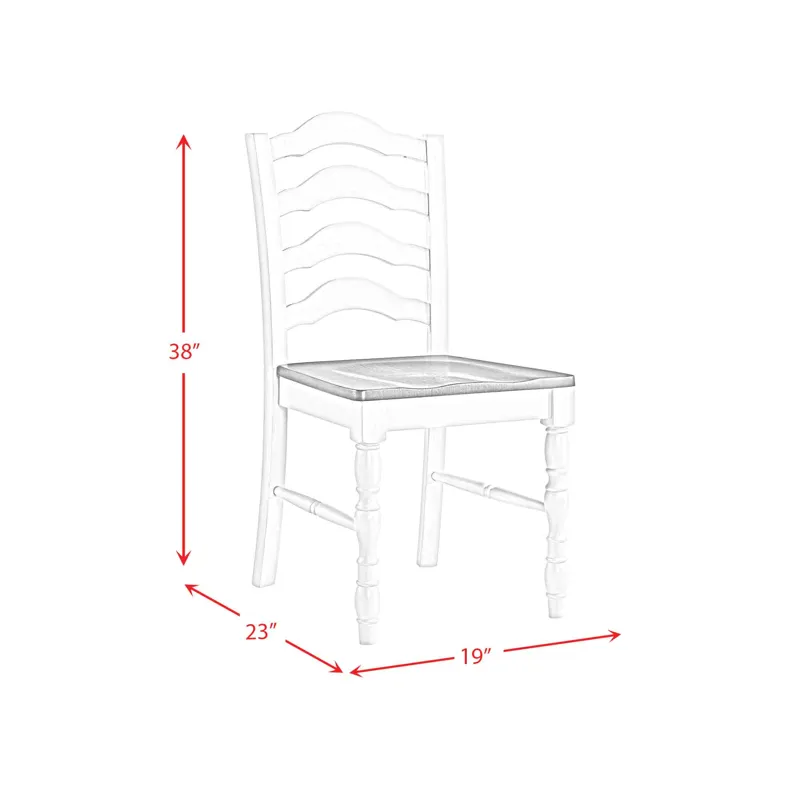 Vesta 5PC Dining Set with Brown Top in White