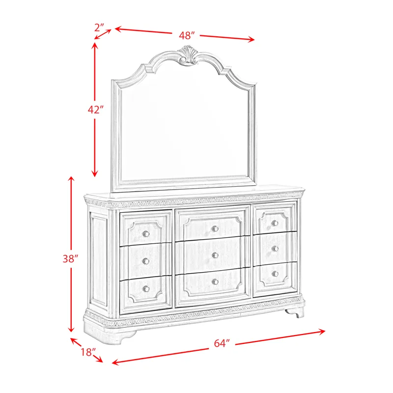 Vincenza Dresser & Mirror Set Bronze
