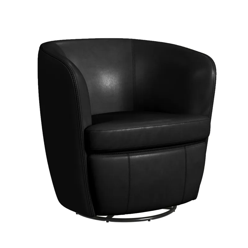 Vito Swivel Chair in Pebble Black