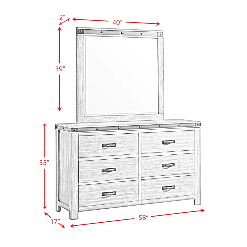 Wade Youth 6 Drawer Dresser & Mirror Set