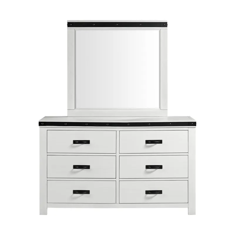 Wade Youth Dresser and Mirror Set in White