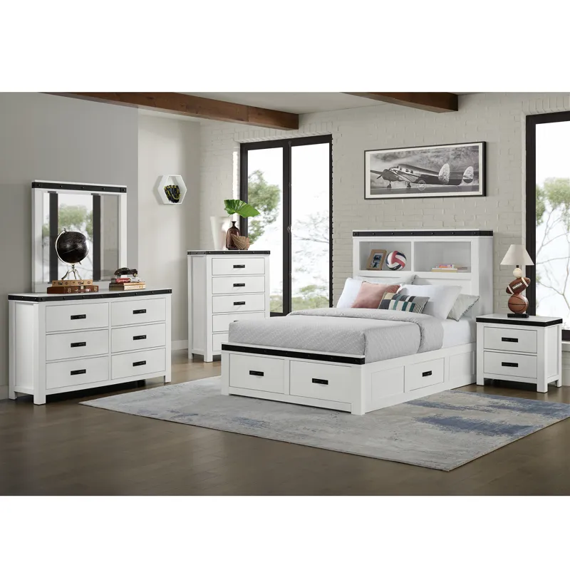 Wade Youth Dresser and Mirror Set in White