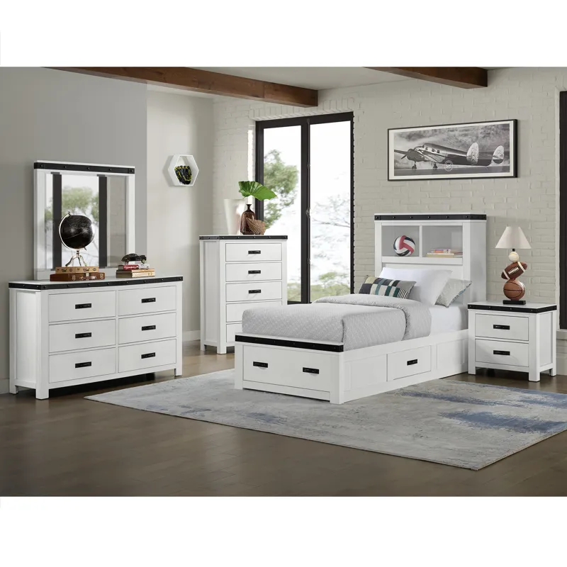 Wade Youth Dresser and Mirror Set in White