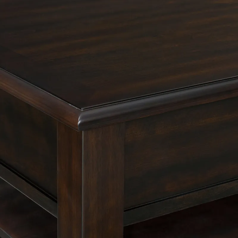 Wagner Square Lift-Top Coffee Table w/ Casters in Cherry