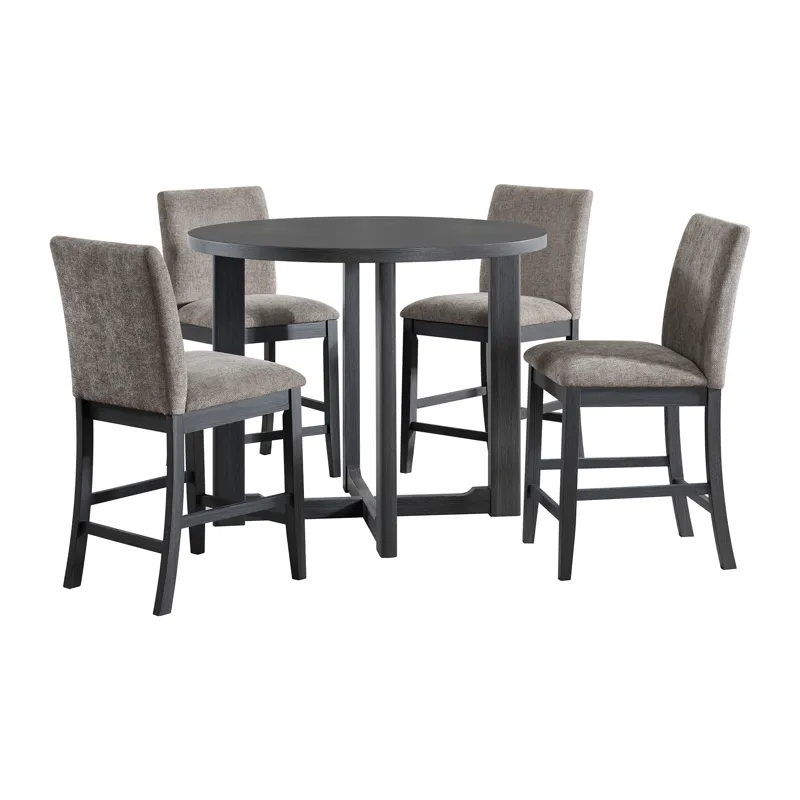 Wakefield 5PC Counter Set with Table and 4 Chairs in Espresso