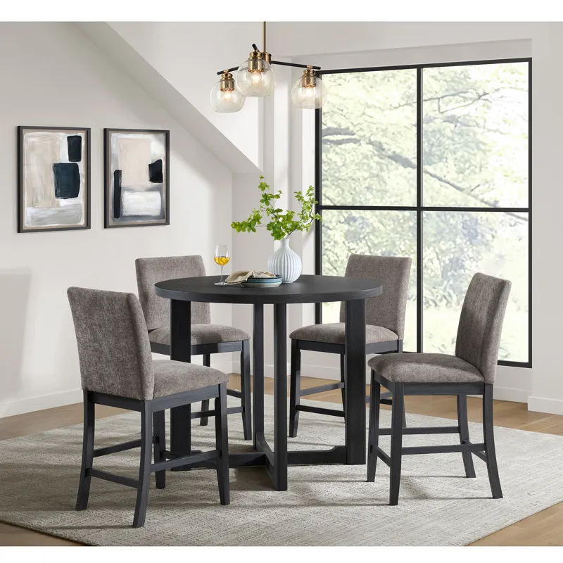 Wakefield 5PC Counter Set with Table and 4 Chairs in Espresso