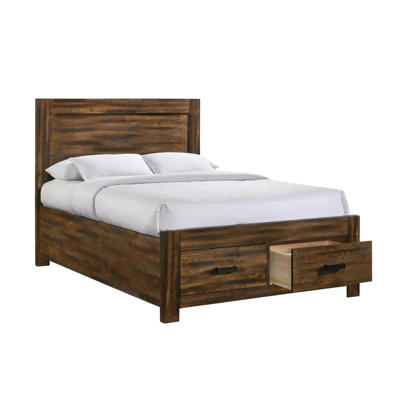 Warner Full Platform Storage Bed in Chestnut