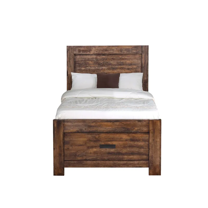 Warner Twin Platform Storage Bed in Chestnut