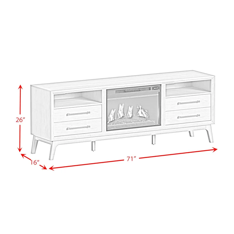Westland KIT - 71\" TV Console with Fireplace Insert in Almond