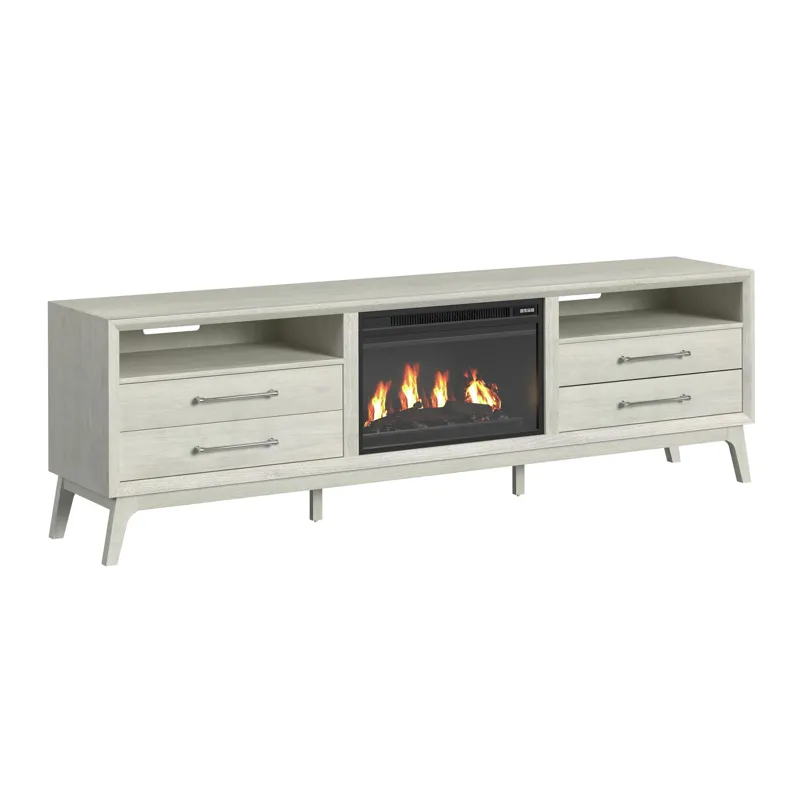 Westland 82\" TV Console with Fireplace Insert in Almond