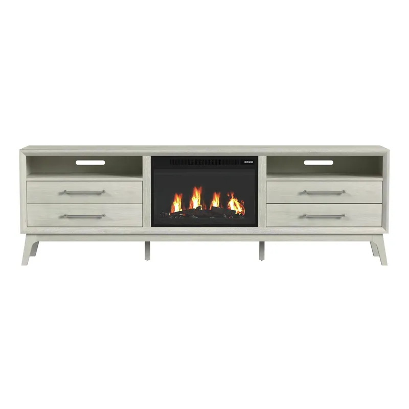 Westland 82\" TV Console with Fireplace Insert in Almond