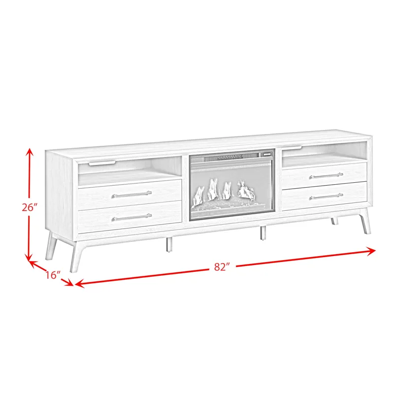 Westland 82\" TV Console with Fireplace Insert in Almond