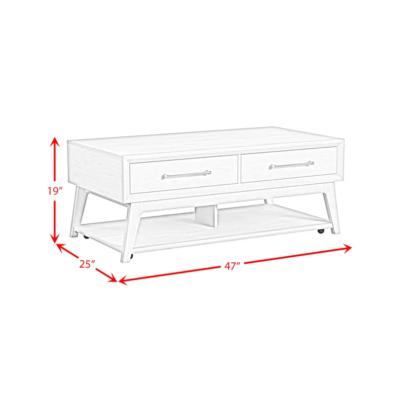 Westland Coffee Table with Casters in Almond