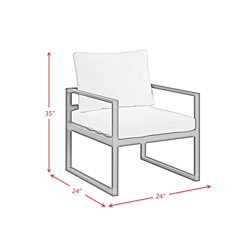 Whistler Dining Arm Chair with Olefin Beige in Whistler Black (2 Per Carton)