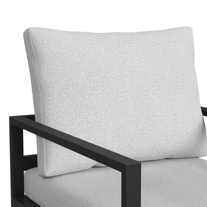 Whistler Dining Arm Chair with Olefin Beige in Whistler Black (2 Per Carton)