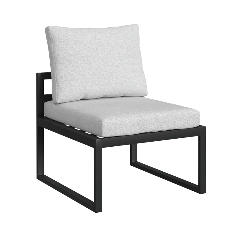 Whistler Dining Side Chair with Olefin Beige in Whistler Black (2 Per Carton)