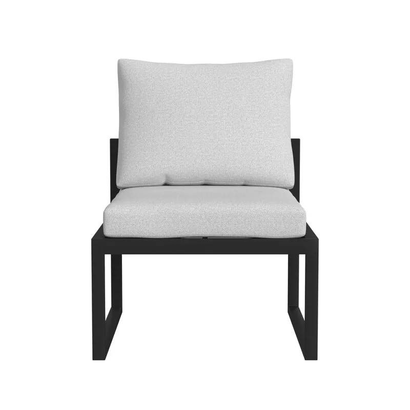 Whistler Dining Side Chair with Olefin Beige in Whistler Black (2 Per Carton)