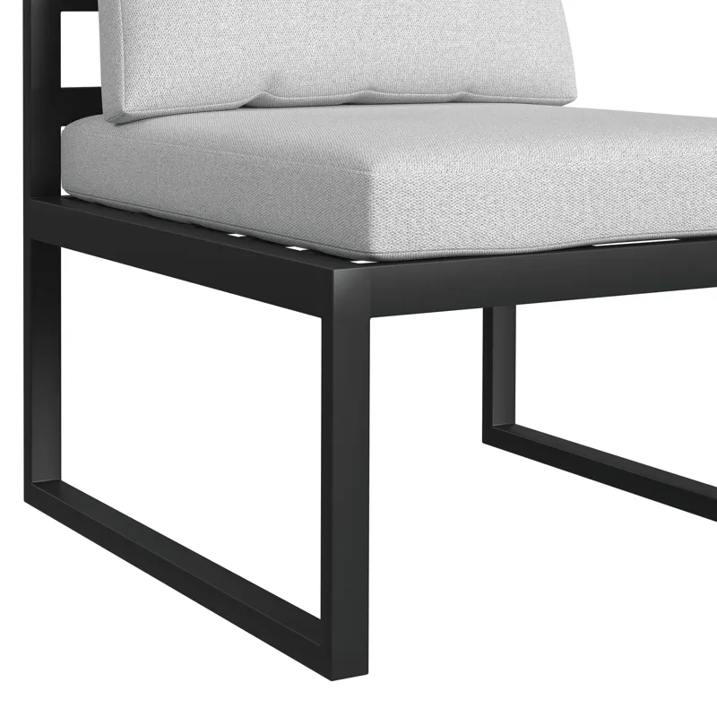 Whistler Dining Side Chair with Olefin Beige in Whistler Black (2 Per Carton)