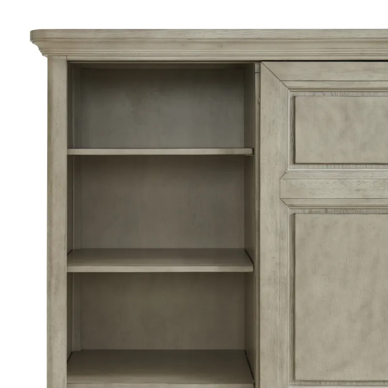Whit-Ash 5-Drawer Door Chest in Light Grey