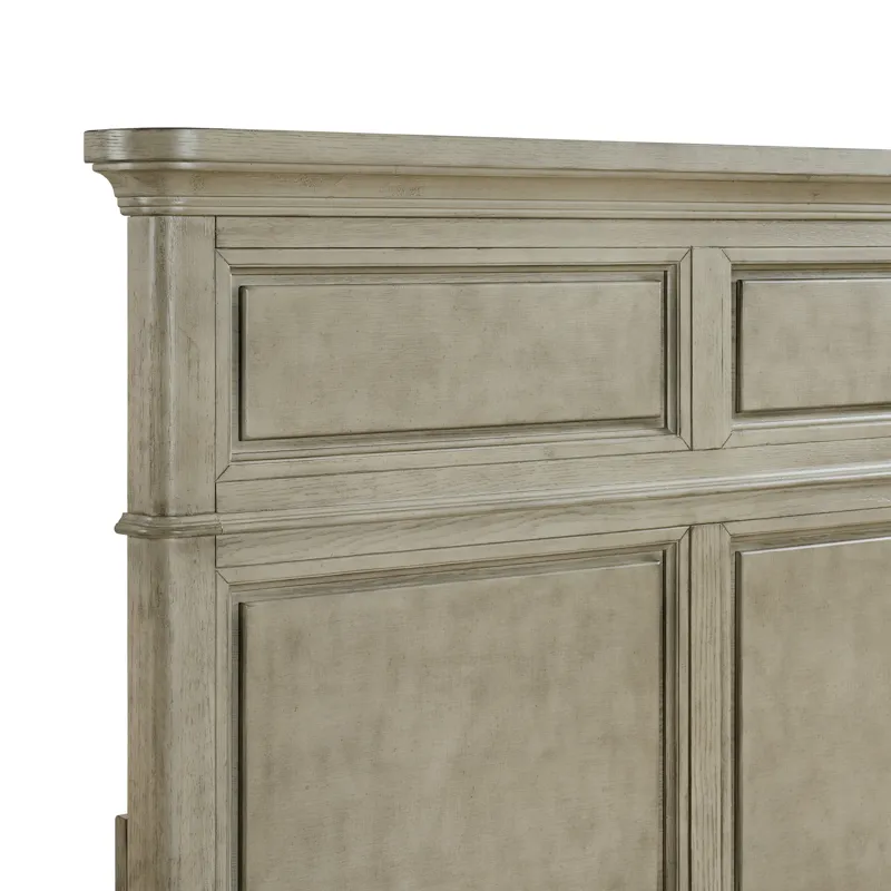 Whit-Ash King Panel Bed in Light Grey