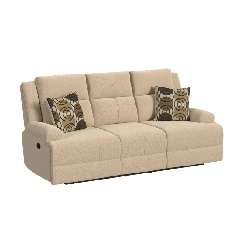 Wizard Motion Sofa with DDT in Fang Beige with 2 Pillows