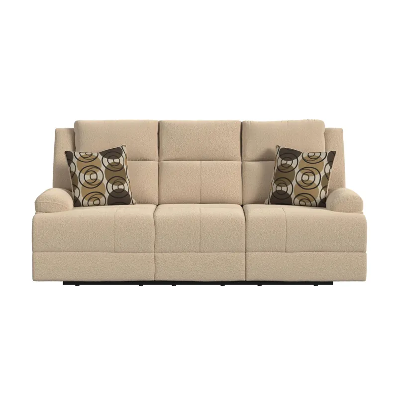 Wizard Motion Sofa with DDT in Fang Beige with 2 Pillows