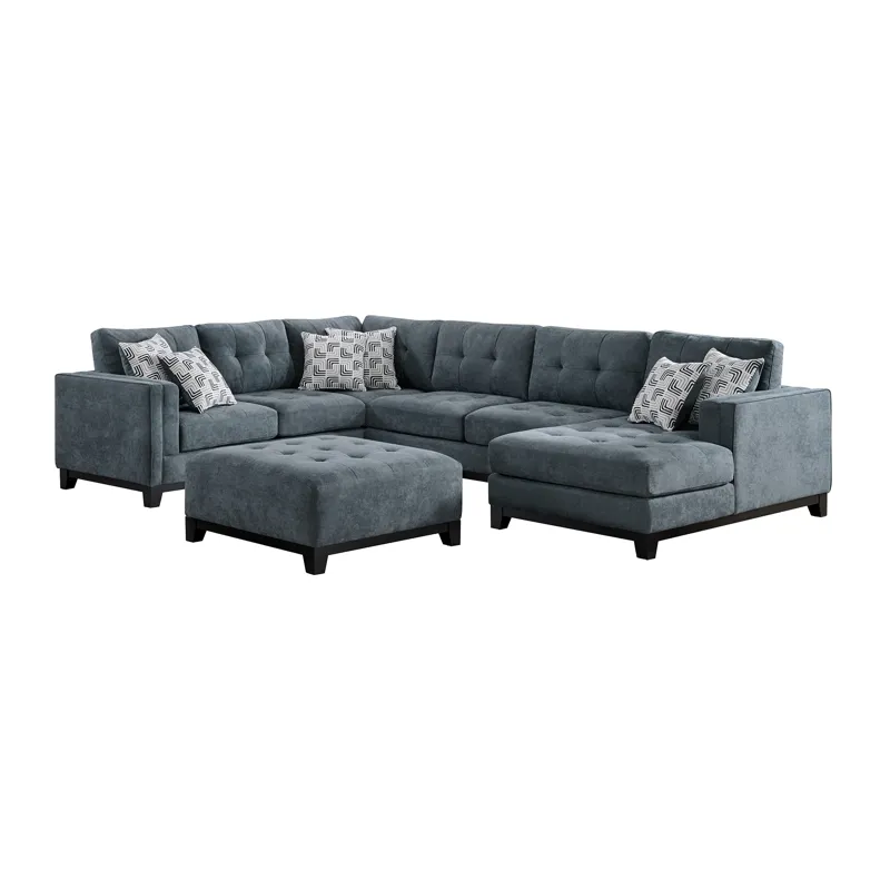 Wyatt Ottoman in Kymberly Navy