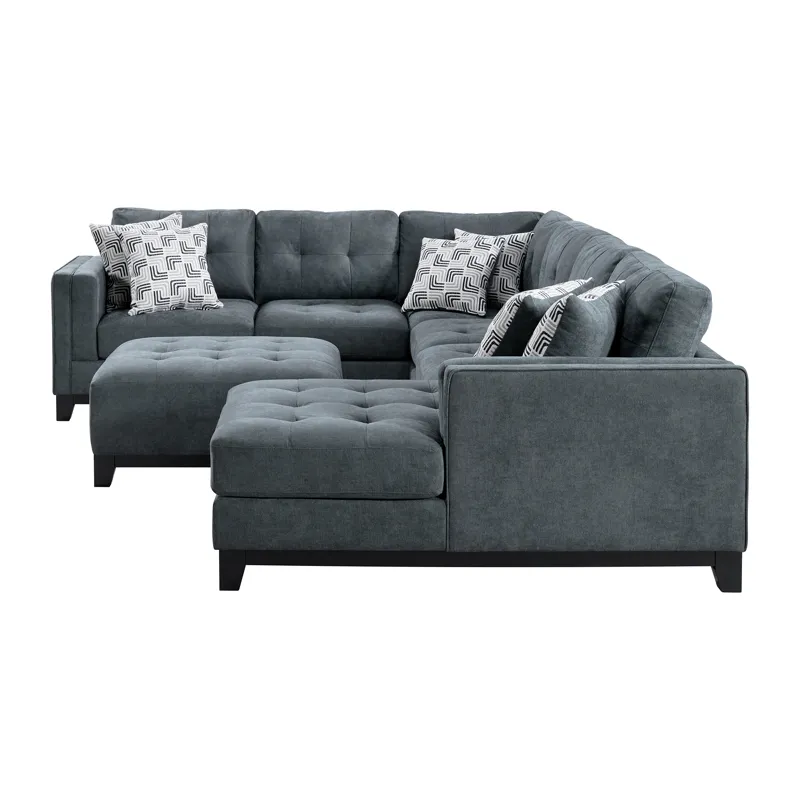 Wyatt Ottoman in Kymberly Navy