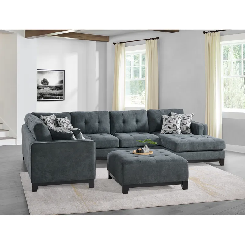 Wyatt Ottoman in Kymberly Navy