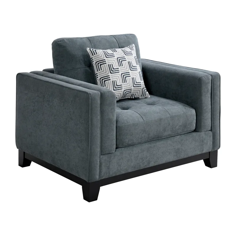 Wyatt Chair in Kymberly Navy with 1 Pillow