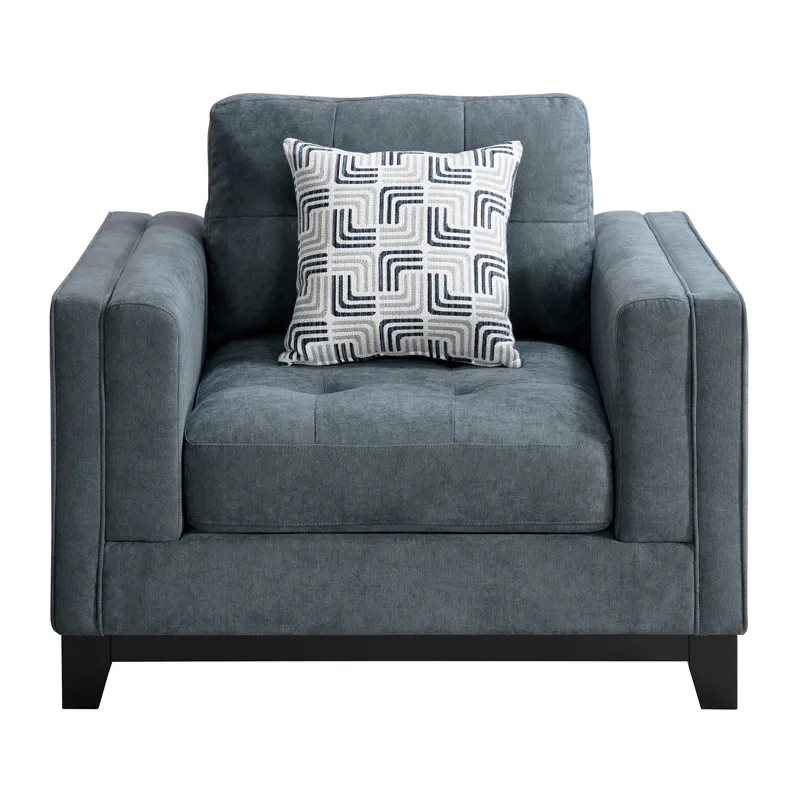 Wyatt Chair in Kymberly Navy with 1 Pillow
