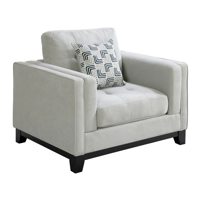 Wyatt Chair in Kymberly Stone with 1 Pillow