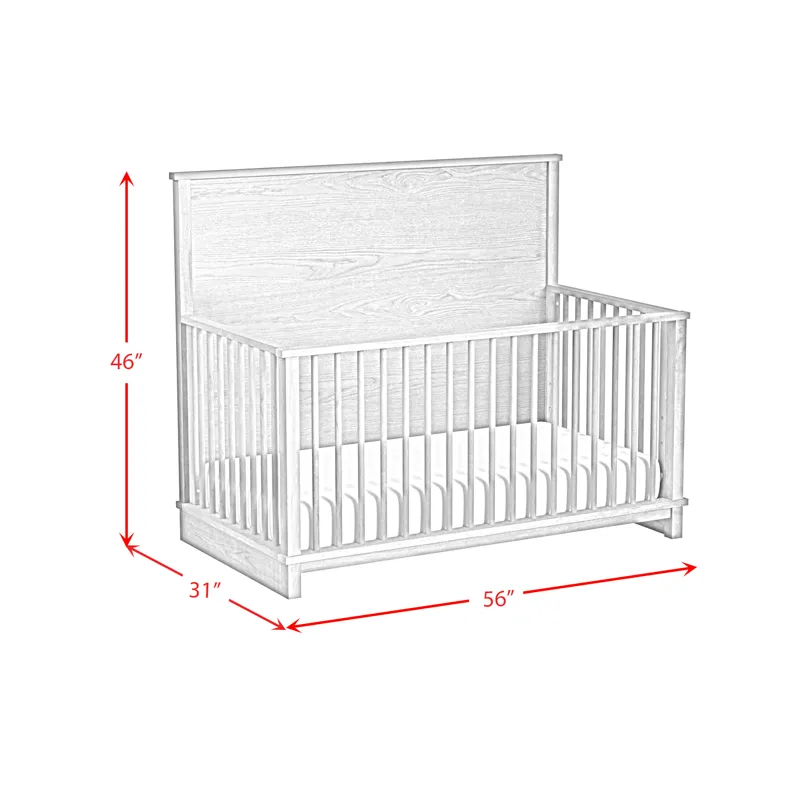 Wyller Crib with Guard Rail in White