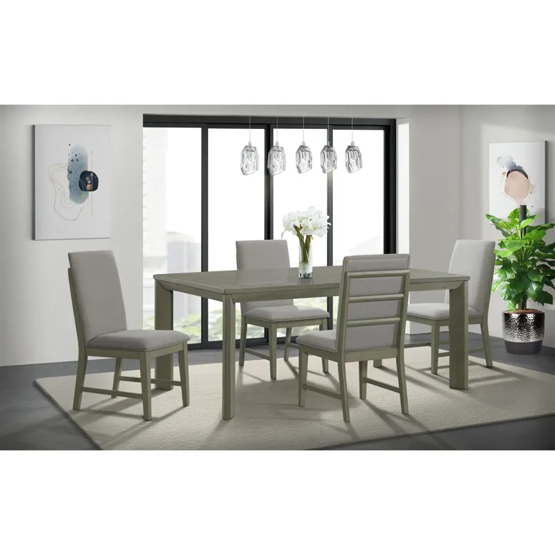 Zig Side Chair W/ Fabric Ladder Back Grey