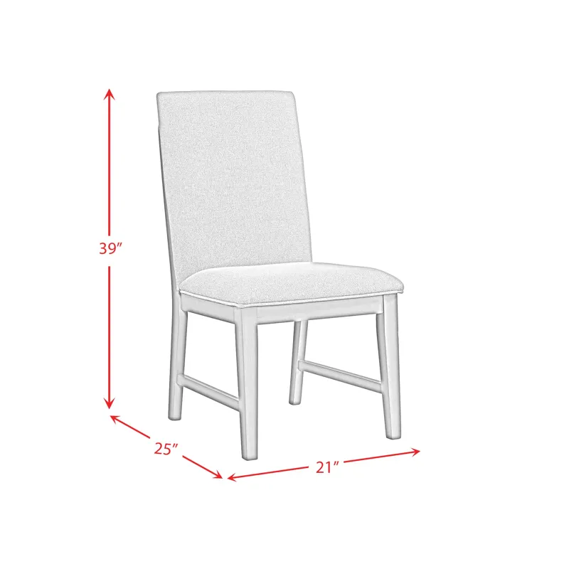 Zig Side Chair W/ Fabric Ladder Back Grey