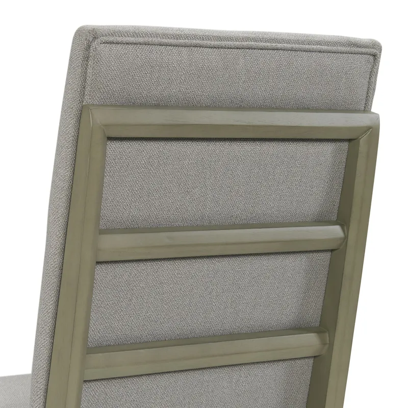Zig Side Chair W/ Fabric Ladder Back Grey