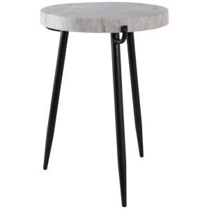 21" Avondale Marble Accent Table, White