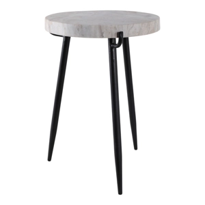 21" Avondale Marble Accent Table, White