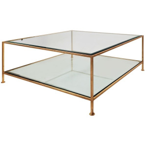 NISHA GOLD GLASS COFFEE TABLE